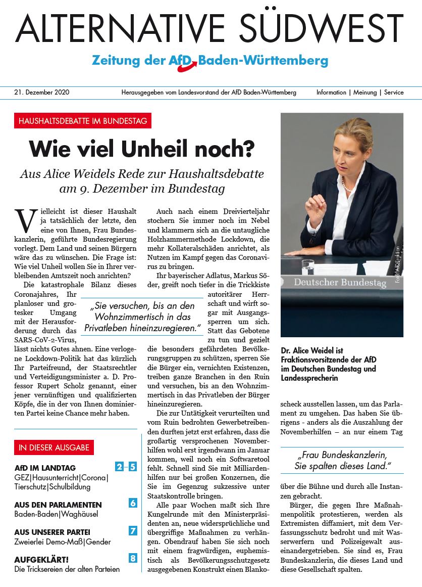 Zeitung des AfD-Landesverbandes