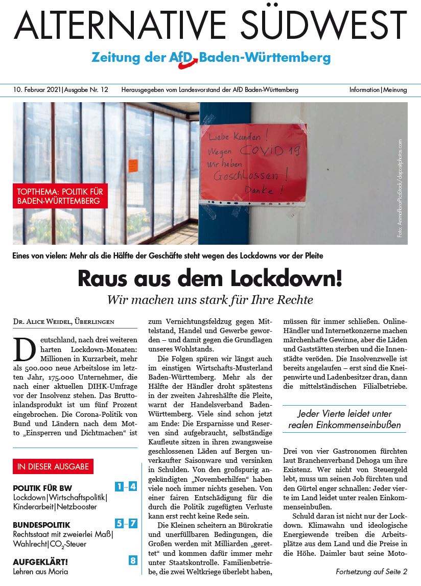 Zeitung des AfD-Landesverbandes